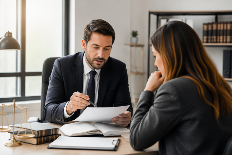 Avocat en consultation juridique dans un cabinet moderne