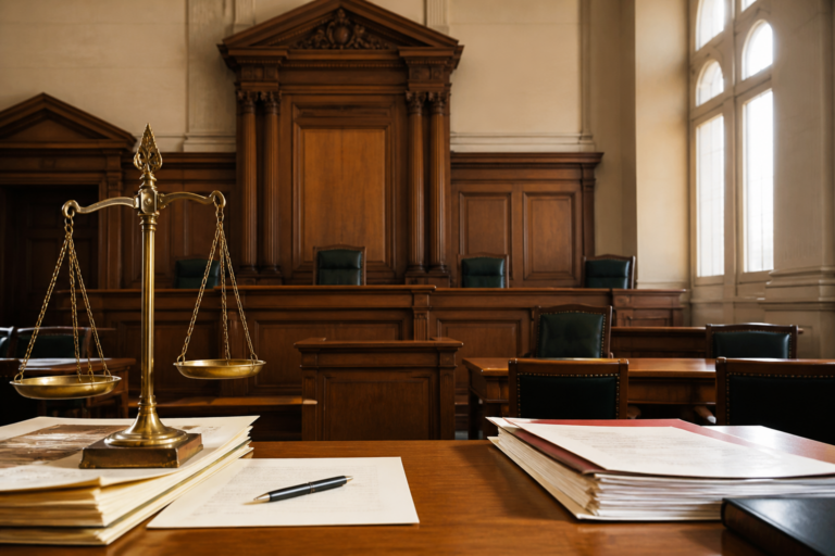 Tribunal français avec symbole de justice