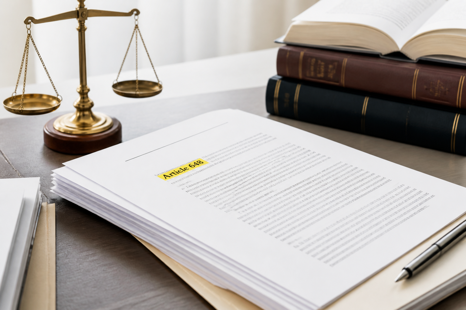 Document juridique avec mise en avant de l'article 648 du code de procédure civile