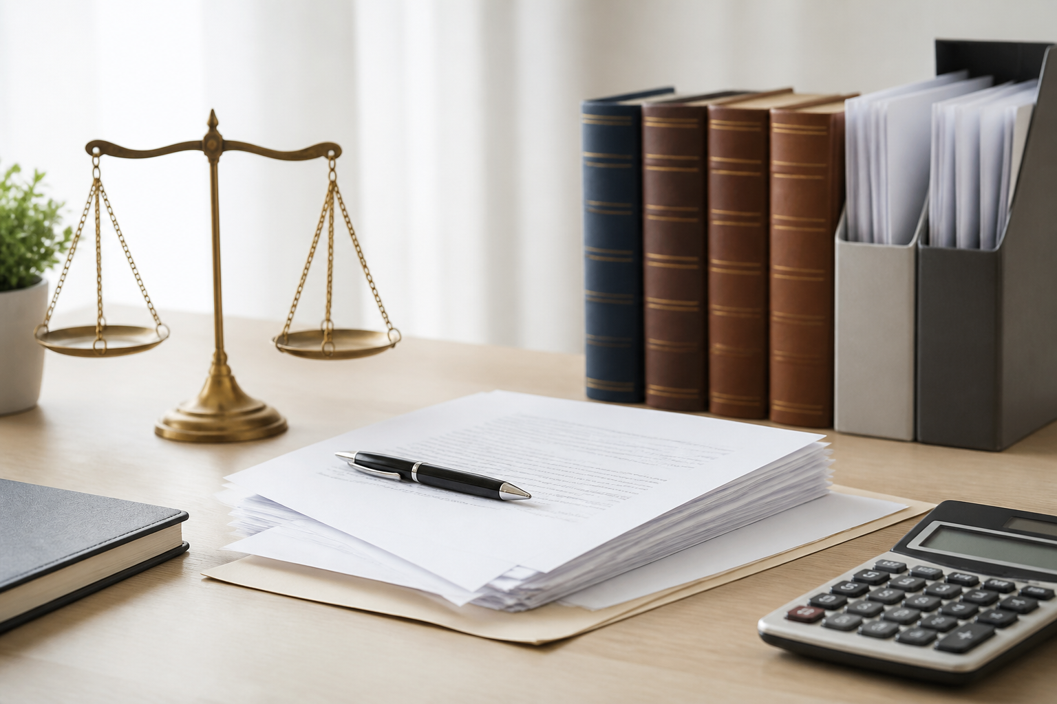 Documents de bail immobilier avec stylo et calculatrice