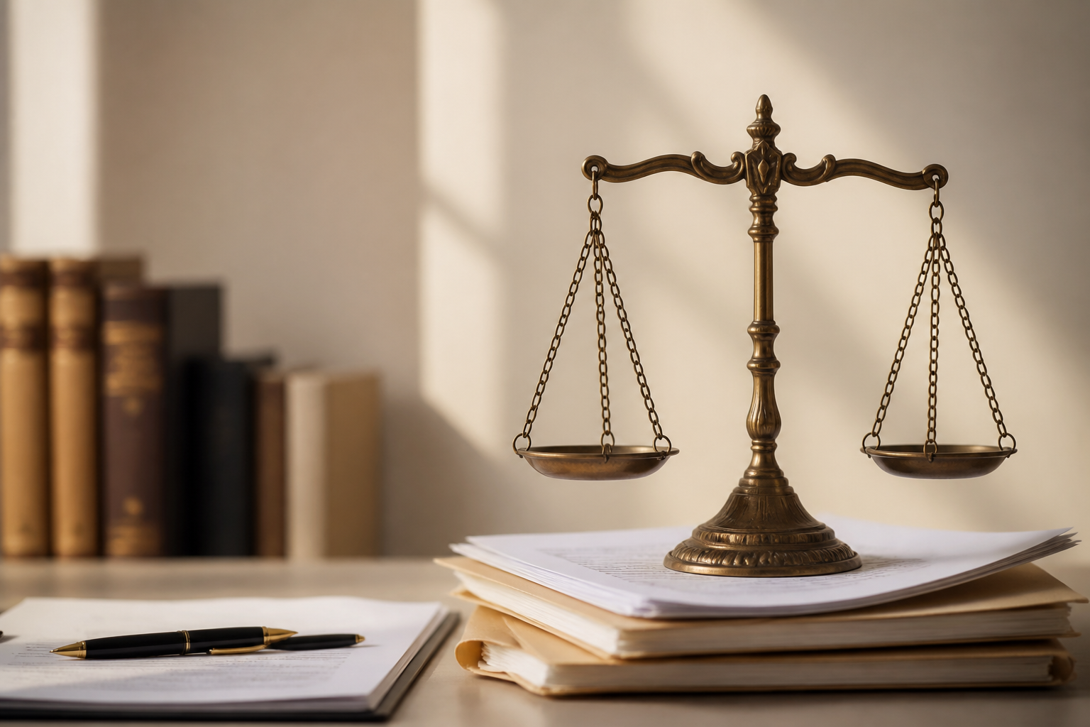 Balance de justice sur des dossiers juridiques