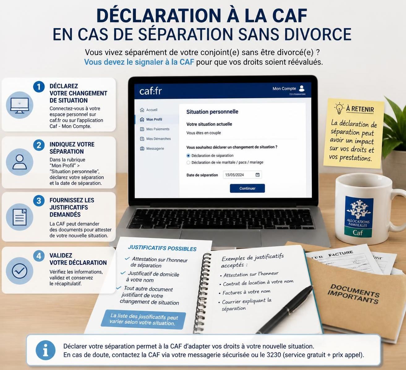 découvrez les démarches à suivre auprès de la caf en cas de séparation sans divorce pour continuer à bénéficier des aides sociales et gérer vos droits efficacement.